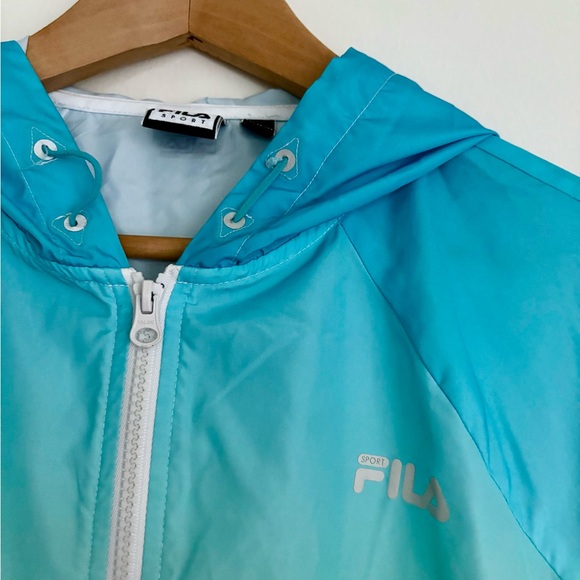 Vintage Fila Turquoise and Pink Gradient Wind Jacket - Picture 2 of 7